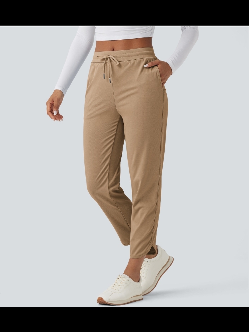 NEW IN BAG WITH TAGS HALARA Tan Drawstring Track Joggers